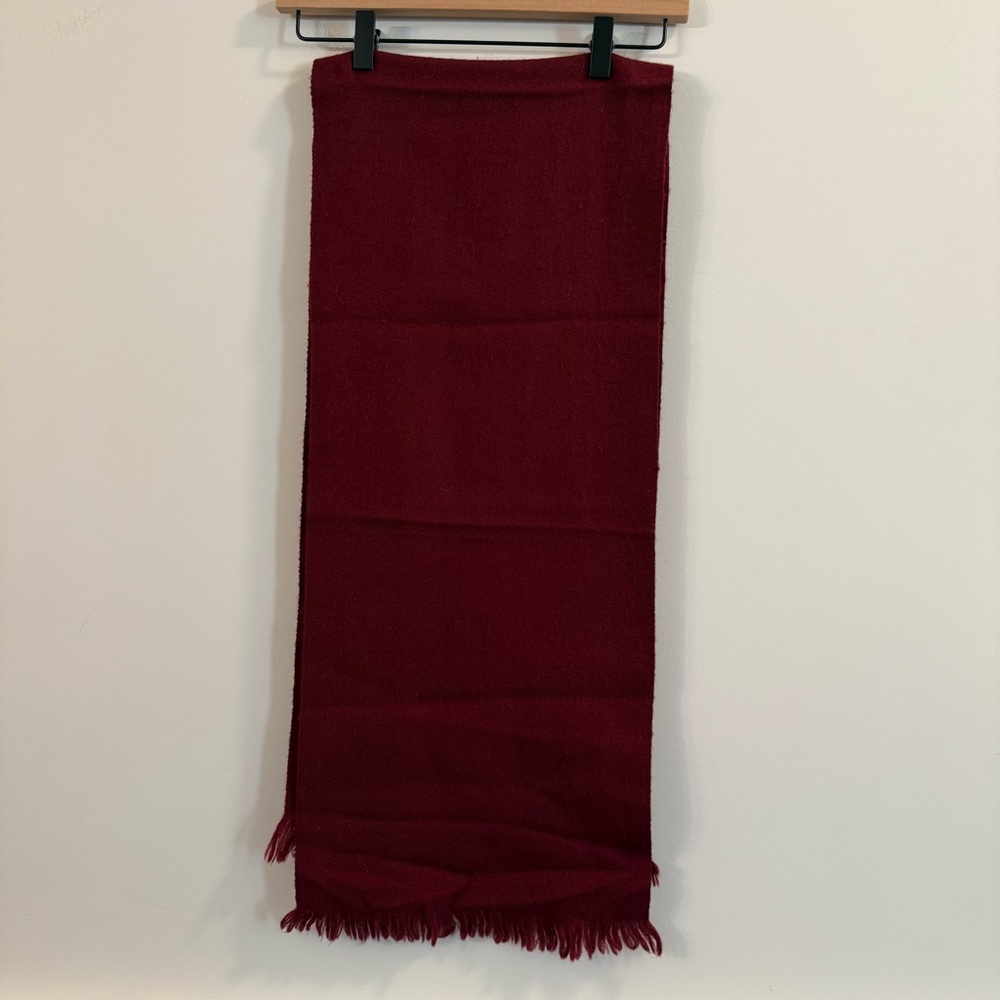 Women’s vintage B Altman & Co Elegant Red wool Scarf with Fringe